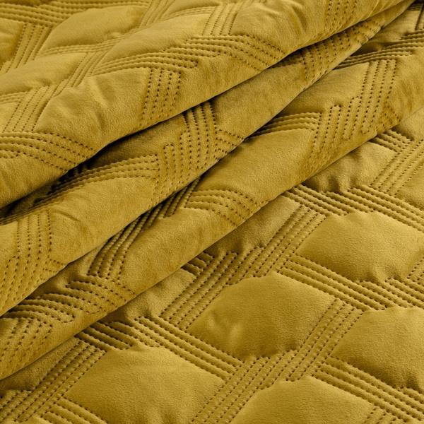 Narzuta 220 x 240 Pikowana Welurowa Sofia5 Miód