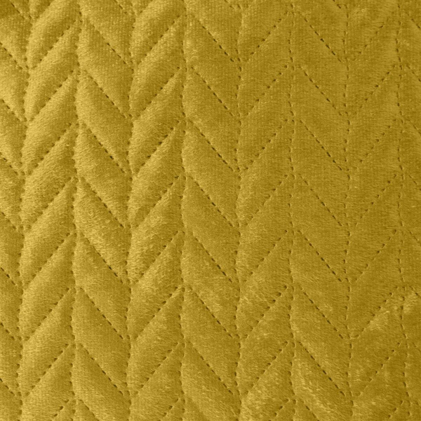 170 x 210 Quilted Velvet Luiz4 Mustard Bedspread