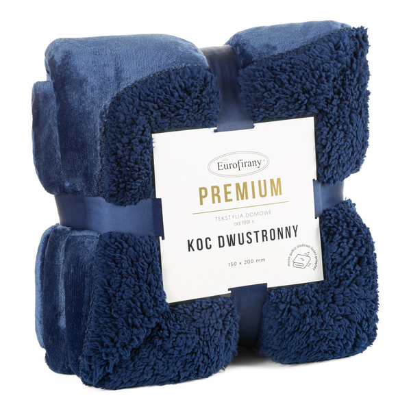 Koc 70 x 160 Mikrofibra Dwustronny Tedy Granat