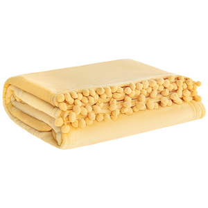 Blanket 150 x 200 Microfiber Pompie Pompoms Mustard