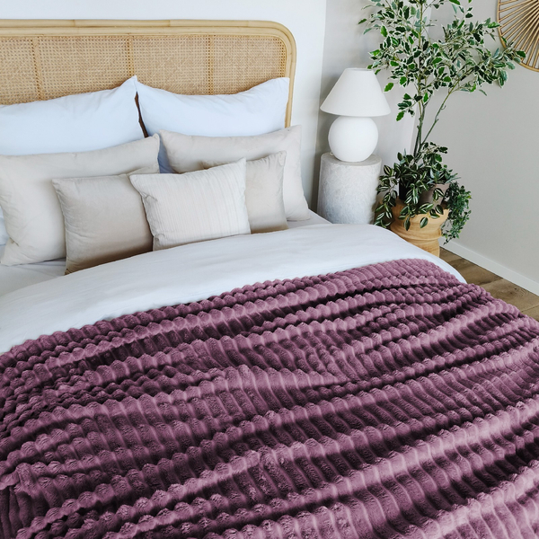 Blanket 200 x 220 Microfiber Stamped Stripes Nuvio 14