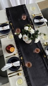Table Runner 40 x 160 Decorative with Ruffles Ligia 10