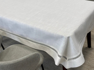 Stain-Resistant Tablecloth 110 x 160 with Lace Nela 549
