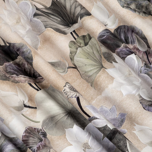 Curtain 140 x 270 Decorative Velvet Lotus Beige+Zie