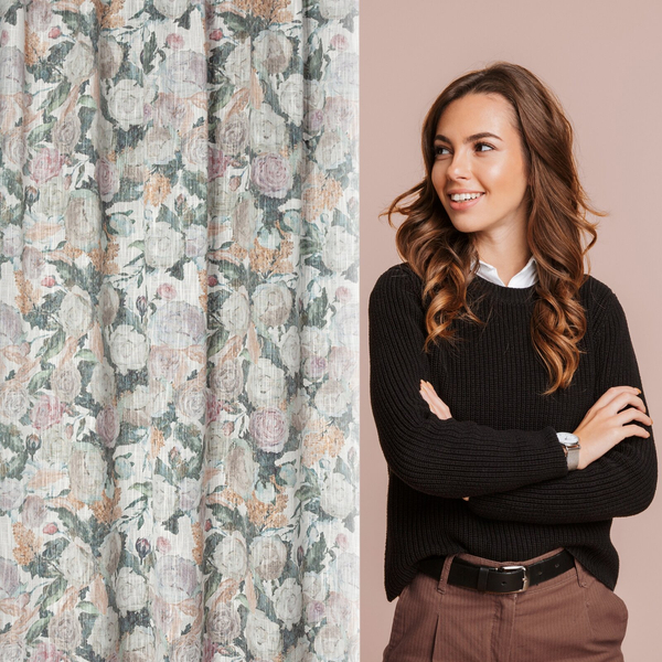 Zasłona 140 x 270 Dekoracyjna Irma Szelki Ziel+Beż