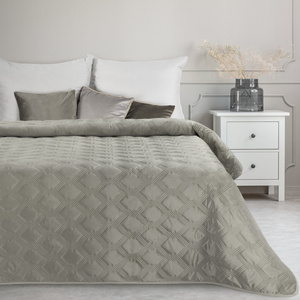 Quilted Velvet Bedspread 200 x 220 Sofia5 Silver
