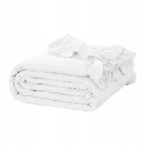 200 x 220 Quilted Double Sided Ruffy White Bedspread