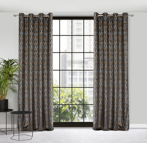 Ready-made Curtain 140 x 250 Laura Drawstring Black+Gold