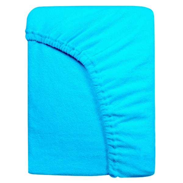 Terry sheet with elastic 011_D Turquoise 80x160