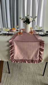 Table Runner 40 x 160 Decorative with Ruffles Ligia 05