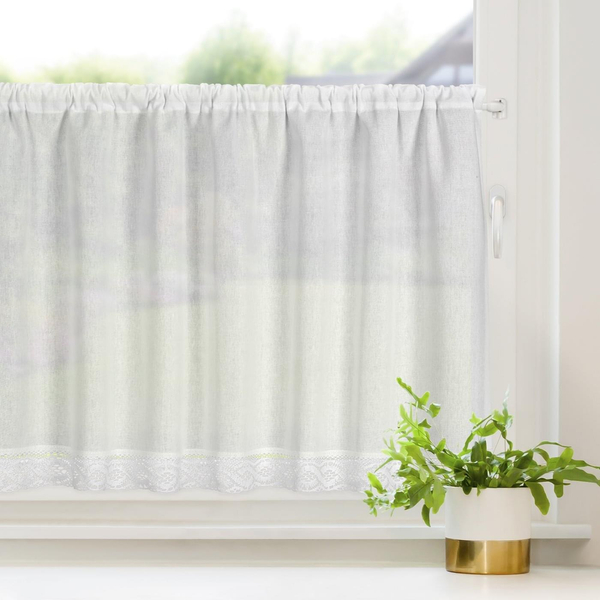 Decorative Curtain Vince On Tape 60 x 150 White