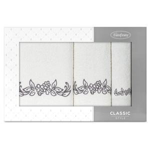 Towel Set 3pcs. Clavia 380 Cream+Graphite