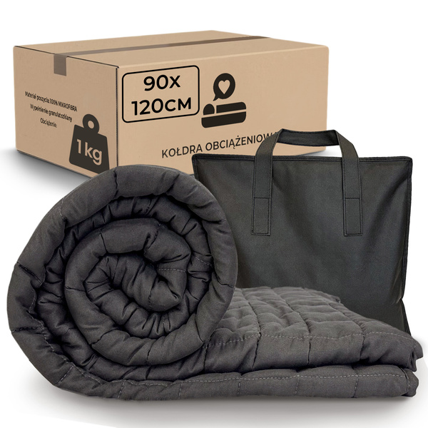 Kołdra 90 x 120 Obciążeniowa Sensoryczna dla Dzieci Grafit Nel 1 kg