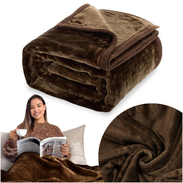 Koc 160 x 200 Akrylowy Jednolity Ciepły Yasemin 03