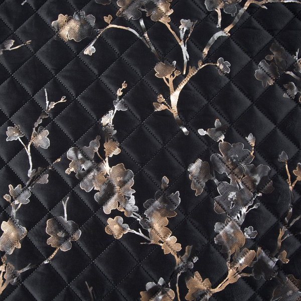 Quilted Velvet Bedspread 170 x 210 Blink5 Black