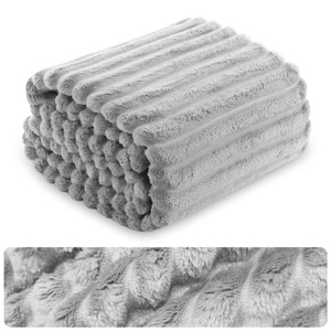 Koc 160 x 200  Mikrofibra Tłoczona Pasy Nuvio 02