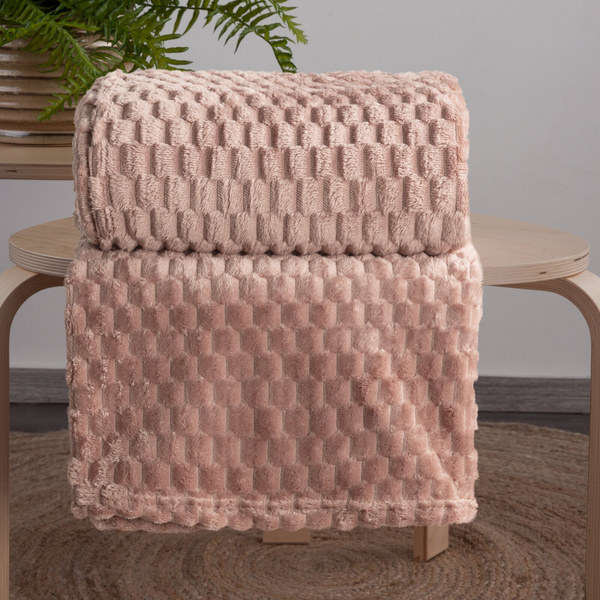 Koc 170 x 210 Flanelowy Design Cindy6 Mocha