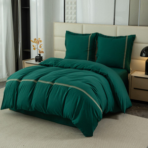 Pościel 200 x 220 3cz Gładka Z Haftem Lumera 06