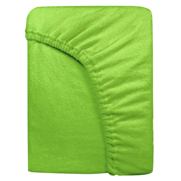 Terry sheet with elastic 025_D Dark Green 90x200