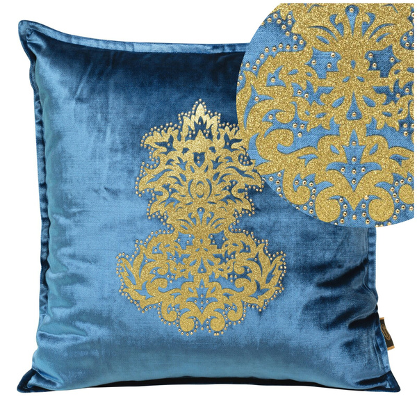 Poszewka 45 x 45 Dekoracyjna Welwet ROYAL4 Niebiesk