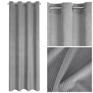Velvet Eliza Curtain 140 x 250 Sash Grey