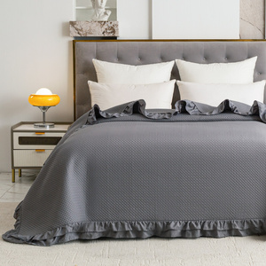 Quilted Bedspread 220 x 240 with Ruffle Rosella 01