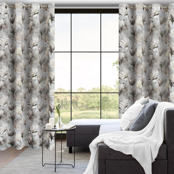 Zasłona 140 x 250 Dekoracyjna Przelotki Lari Sreb