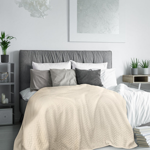 Koc 220 x 200 Mikrofibra Design Cindy Beż