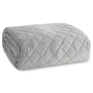 Quilted Velvet Bedspread 220 x 240 Blink3 Silver
