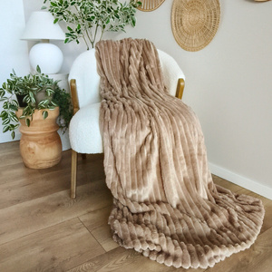 Blanket 160 x 200 Microfiber Stamped Stripes Nuvio 04