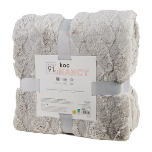 170 x 210 Stamped Plush Nancy Silver Blanket