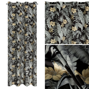Velvet Loren Curtain 140 x 250 Pinstripe Black