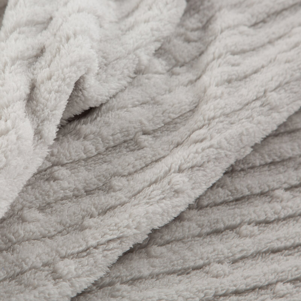 Koc 70 x 160 Mikrofibra Tłoczona Lisa Srebrny