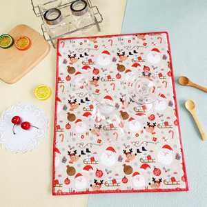 38 x 51 Santa Christmas Dish Drying Mat