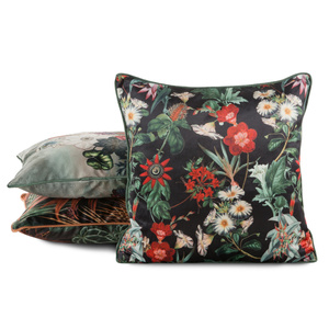 Cushion cover 45 x 45 Decorative Velvet 102 Black+Green