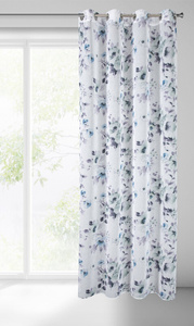 Curtain 135 x 250 Decorative Ready Nala White+Blue