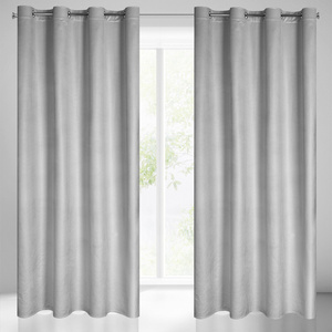 Velvet Darcy Curtain 140 x 250 Silver Spillover