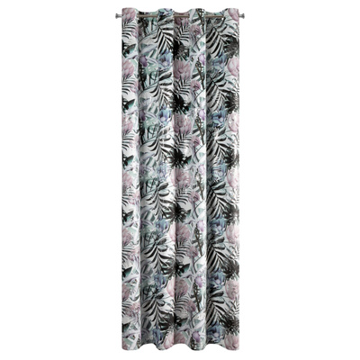Zasłona 140 x 250 Dekoracyjna Malibu Biały+Srebrny