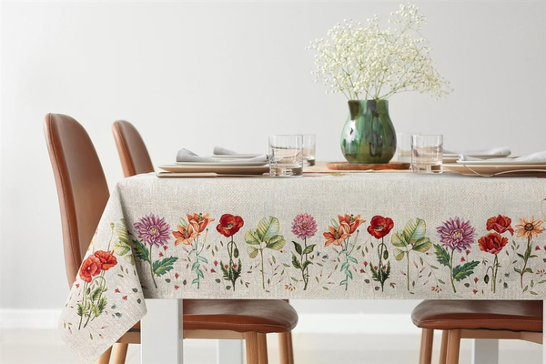 140 x 180 Decorative Tapestry Tablecloth 1239 Popie