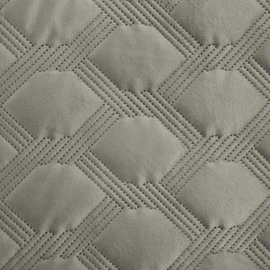 Sofia5 Silver Quilted Velvet Bedspread 170 x 210