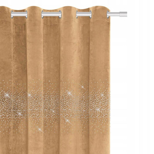 Curtain 140 x 250 Decorative Velour Shiny Mustard