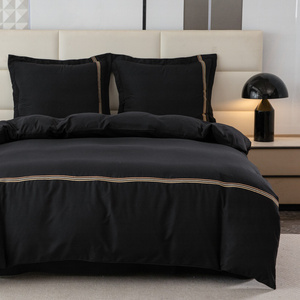 Pościel 200 x 220 3cz Gładka Z Haftem Lumera 08