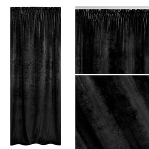 Zasłona 140 x 270 Dekoracyjna Velvet Soft Czarny