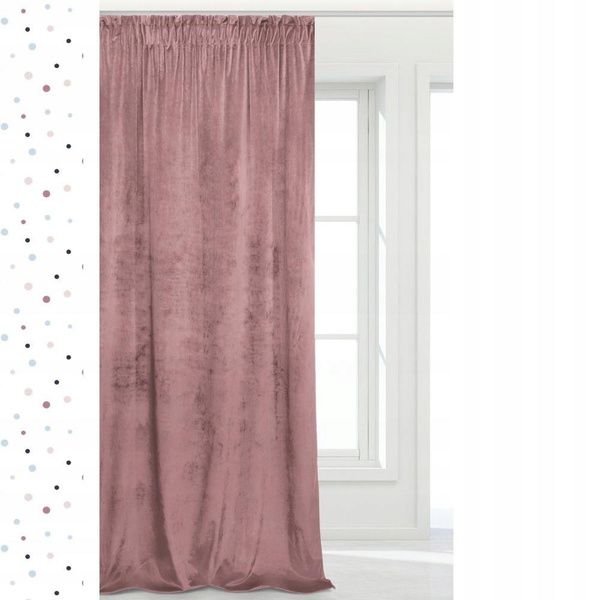 Zasłona 140 x 270 Dekoracyjna Velvet Soft Pudrowy