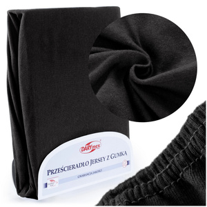 Jersey sheet with elastic 002_D Black 180x200