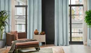 Velvet Lili Curtain 140 x 250 Pinstripe Blue