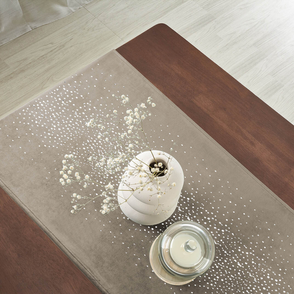 Bieżnik 60 x 120 Dekoracyjny Velvet Shiny Beżowy