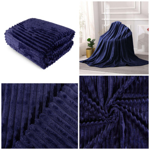 Koc 200 x 220 Mikrofibra Tłoczony Ardea Pasy 03