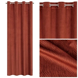 Velvet Lili Curtain 140 x 250 Mahogany Sash