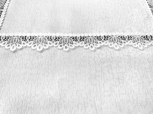 Stain-Resistant Tablecloth 120 x 120 with Lace 2100 White